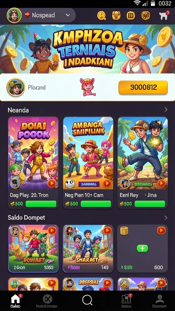luckyrp - Tampilan awal yang menarik dan ramah pengguna.